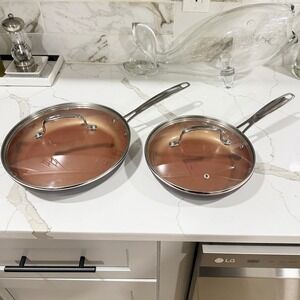 Nuwave Cookware Duralon 3 - 9" & 10.5" Nonstick Cookware Frying Pans Set Of 2
